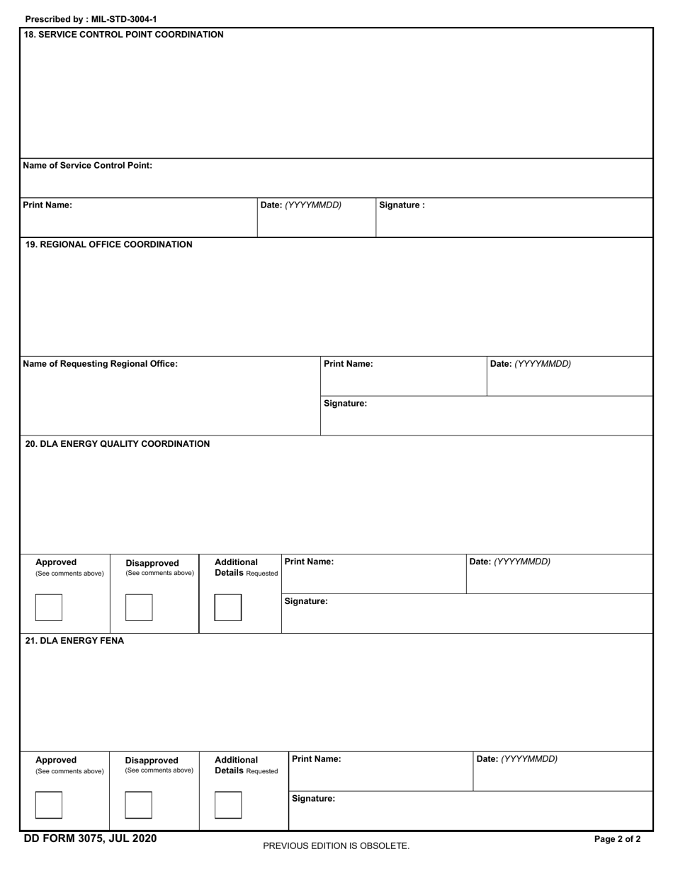DD Form 3075 Dla Energy Disposition Request, Page 2