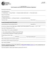 Document preview: Form 1090 Oral Evaluation and Fluoride Varnish Certification Application - Texas