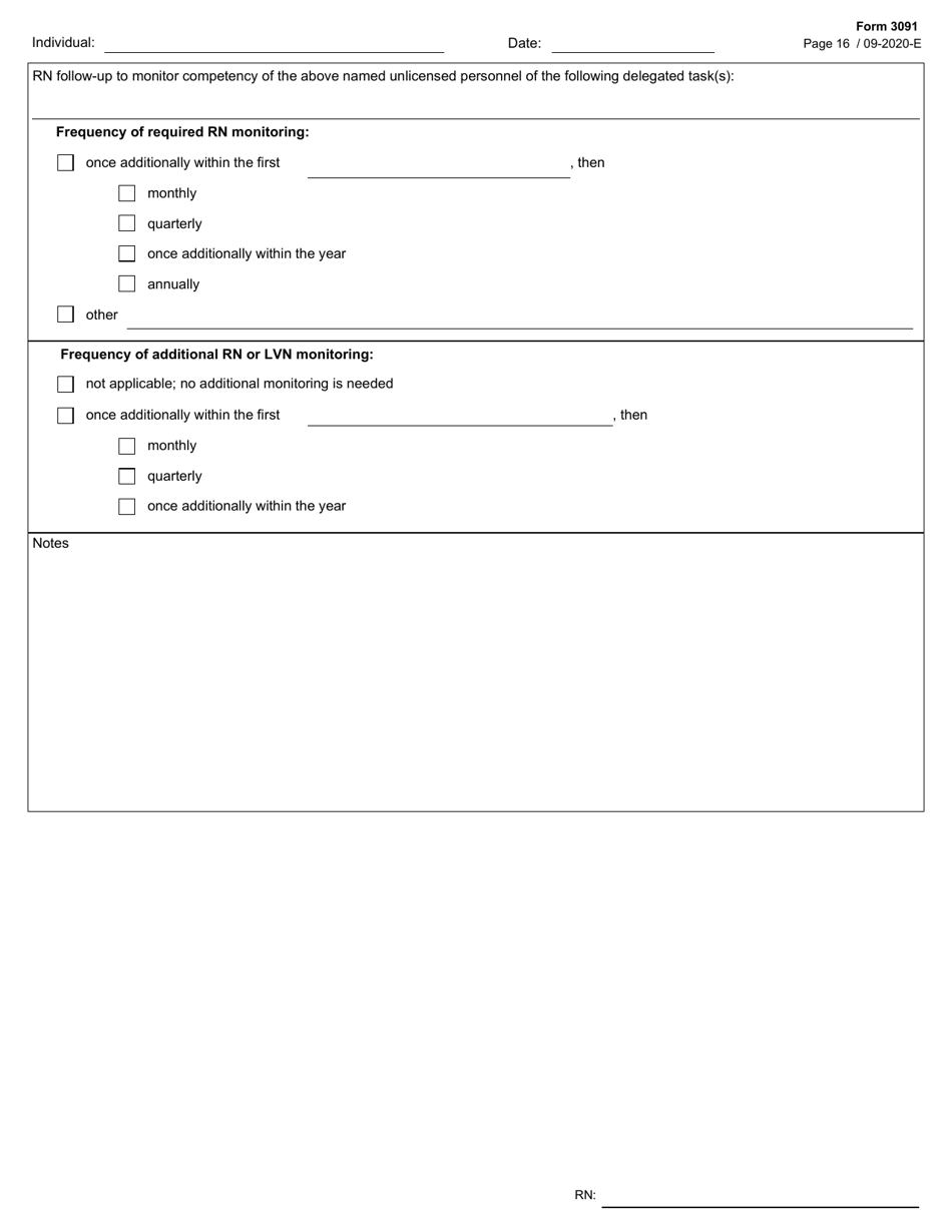 Form 3091 Comprehensive Nursing Assessment - Texas, Page 16