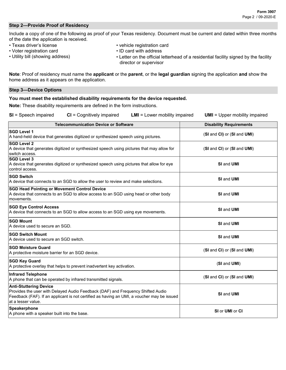 Form 3907 - Fill Out, Sign Online and Download Fillable PDF, Texas ...