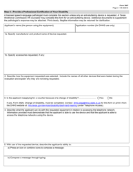 Form 3907 Application for Specialized Telecommunications Assistance Program (Stap) Speech Generating Devices - Texas, Page 3