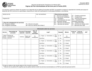 Formulario 4207-S Paginas Del Plan Individualizado De Servicios Para La Familia (Ifsp) - Texas (Spanish)