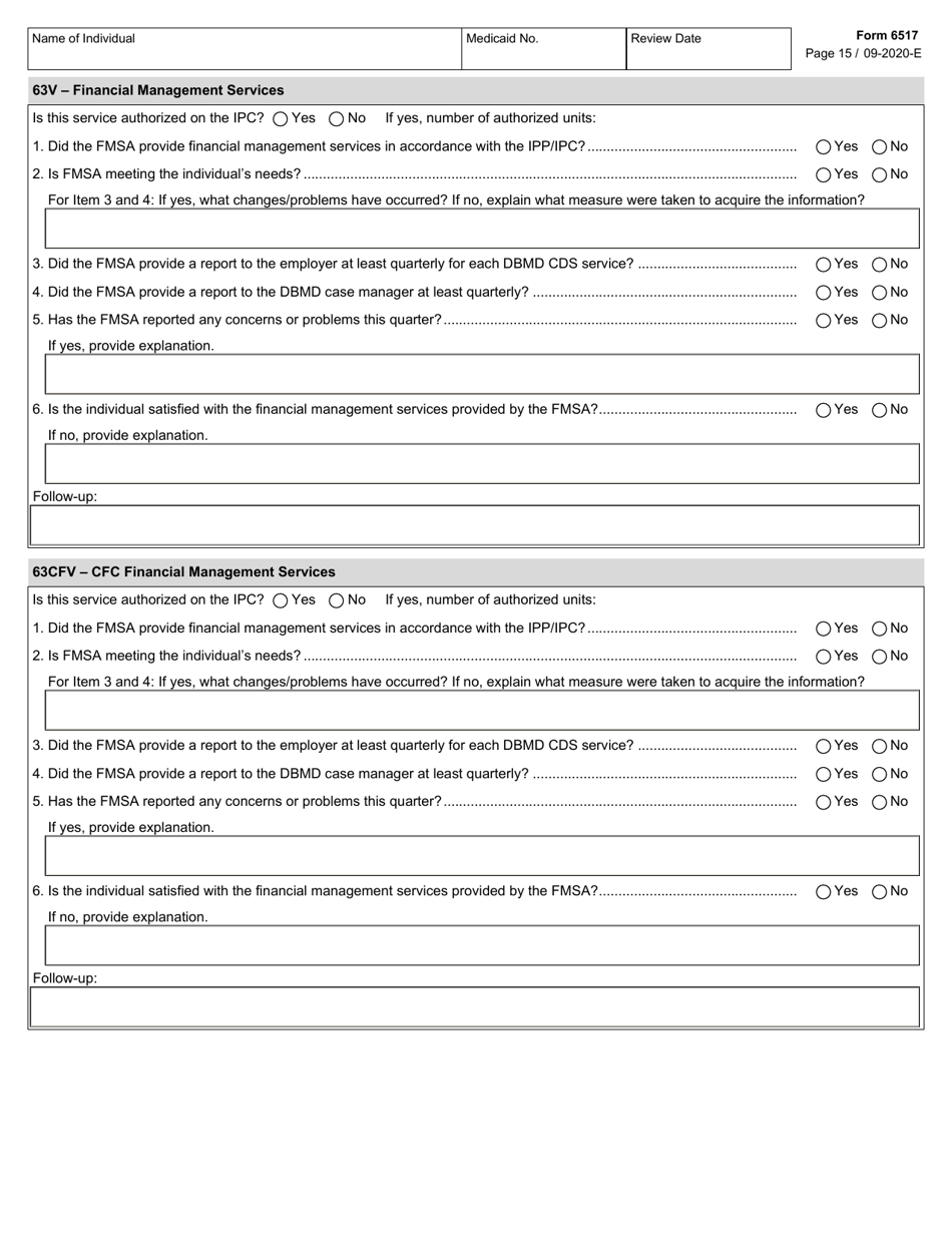 Form 6517 Individual Program Plan (Ipp) Service Review - Texas, Page 15