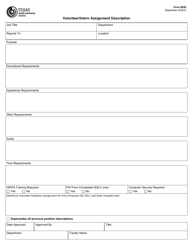 Document preview: Form 8636 Volunteer/Intern Assignment Description - Texas