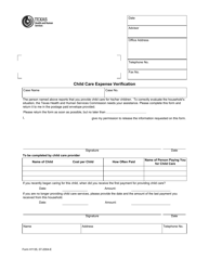 Document preview: Form H1135 Child Care Expense Verification - Texas
