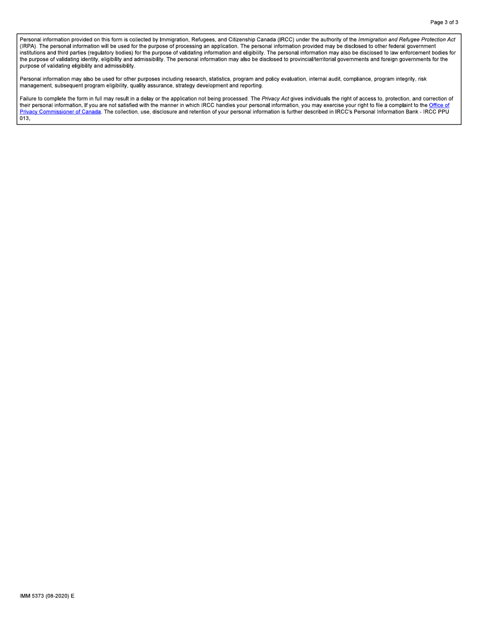 Form IMM5373 Sponsorship Undertaking - Sponsorship Agreement Holders (Sah) - Canada, Page 3