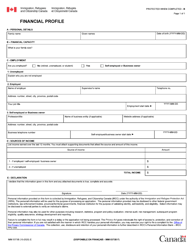Document preview: Form IMM5373B Financial Profile - Group of Five - Canada