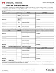 Form IMM5406 Additional Family Information Form - Permanent Residence - Canada