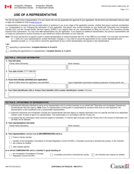 Form IMM5476 Use of a Representative Form - Canada