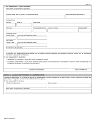 Form IMM5476 Use of a Representative Form - Canada, Page 2