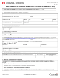 Forme IMM5373 Engagement De Parrainage - Signataires D&#039;entente De Parrainage (Sep) - Canada (French)