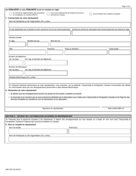 Forme IMM5476 Recours Aux Services D&#039;un Representant - Canada (French), Page 2