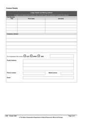 Form LA00 Part A Application Form - Contact and Land Details - Queensland, Australia, Page 2