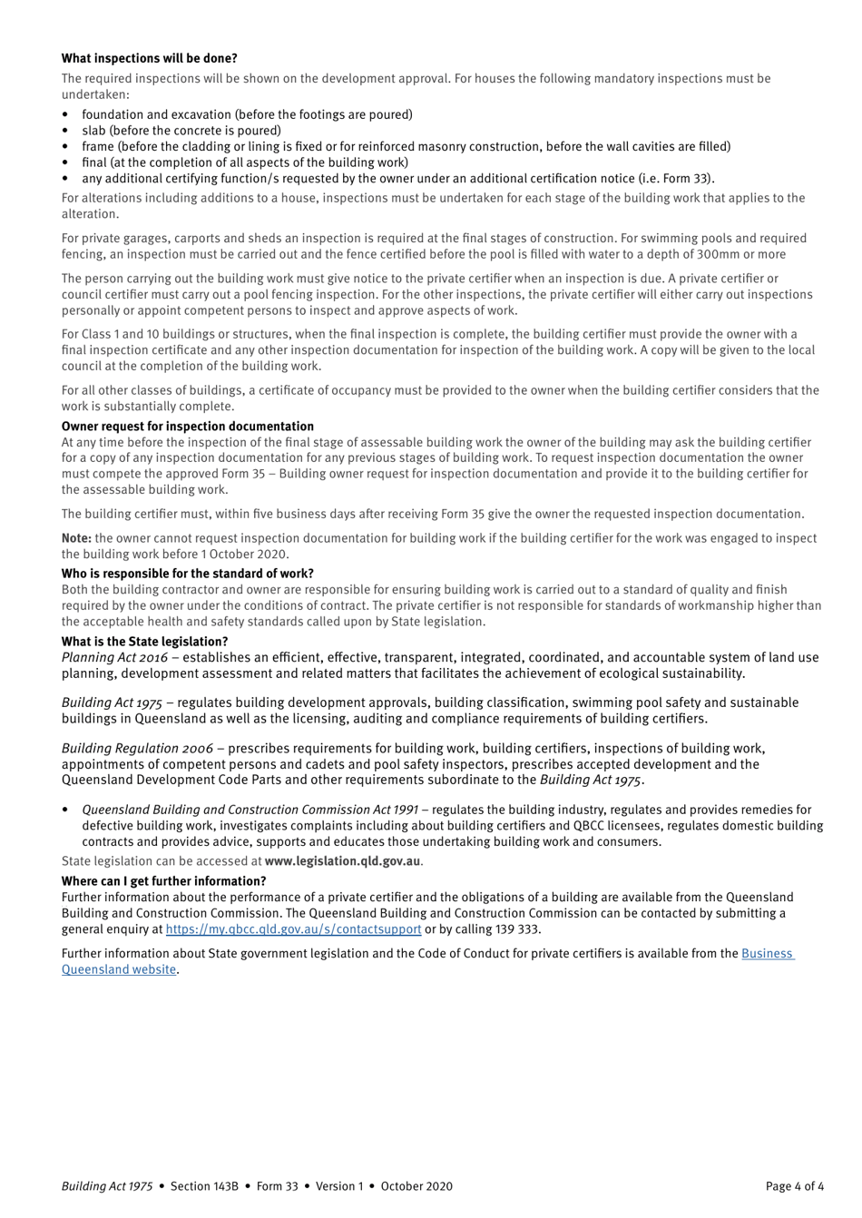 Form 33 Additional Certification Notice - Queensland, Australia, Page 4