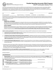 Form CMS-334 (IL401-1612) &quot;Flexible Spending Accounts (FSA) Program Mcap Continuation Election Form&quot; - Illinois