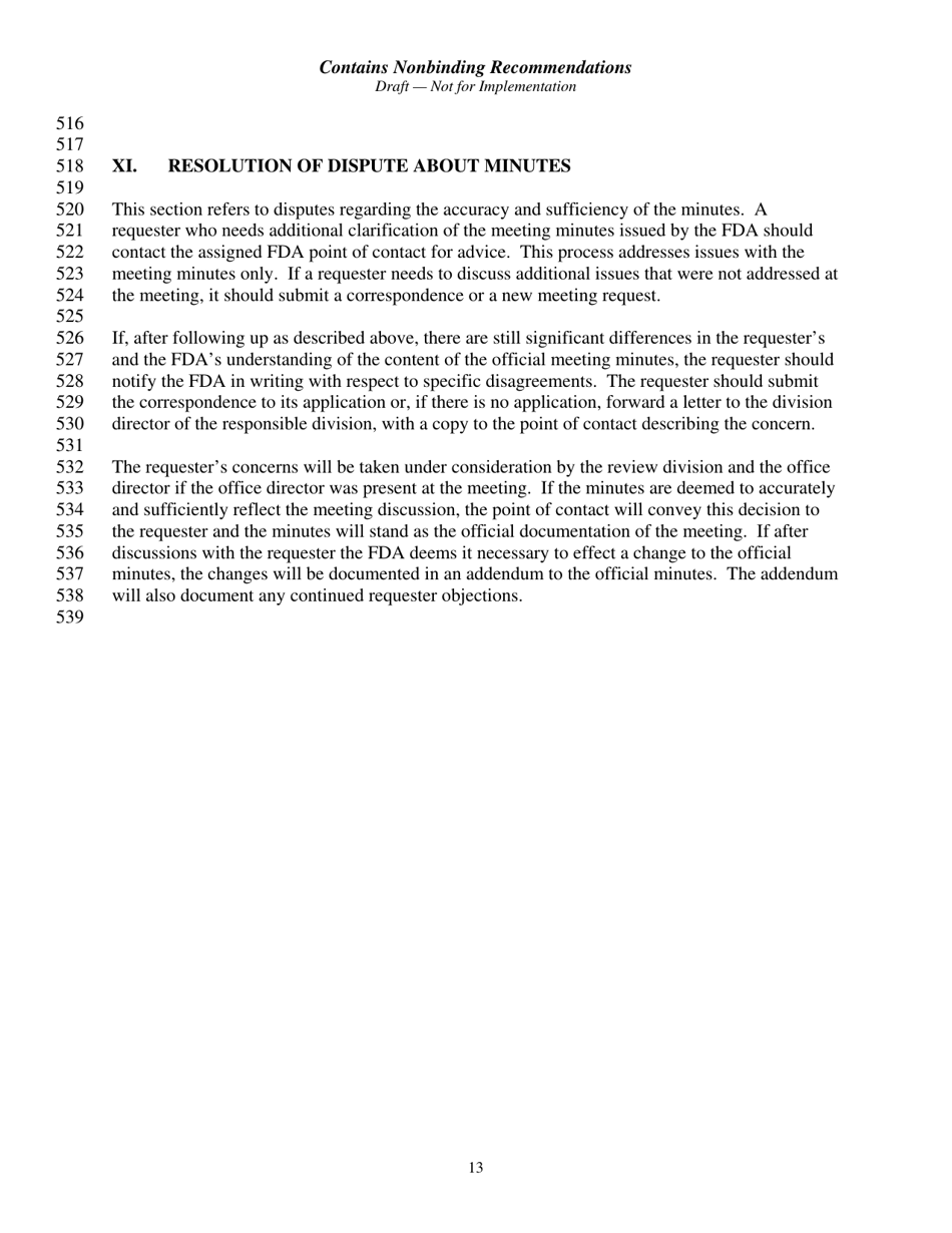 Formal Meetings Between the FDA and Sponsors or Applicants of Pdufa Products - Guidance for Industry, Page 16