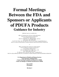 Formal Meetings Between the FDA and Sponsors or Applicants of Pdufa Products - Guidance for Industry, Page 2