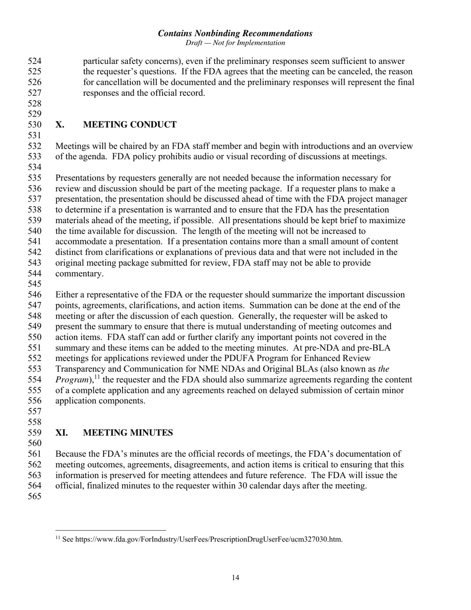 Formal Meetings Between the FDA and Sponsors or Applicants of Pdufa Products - Guidance for Industry, Page 17