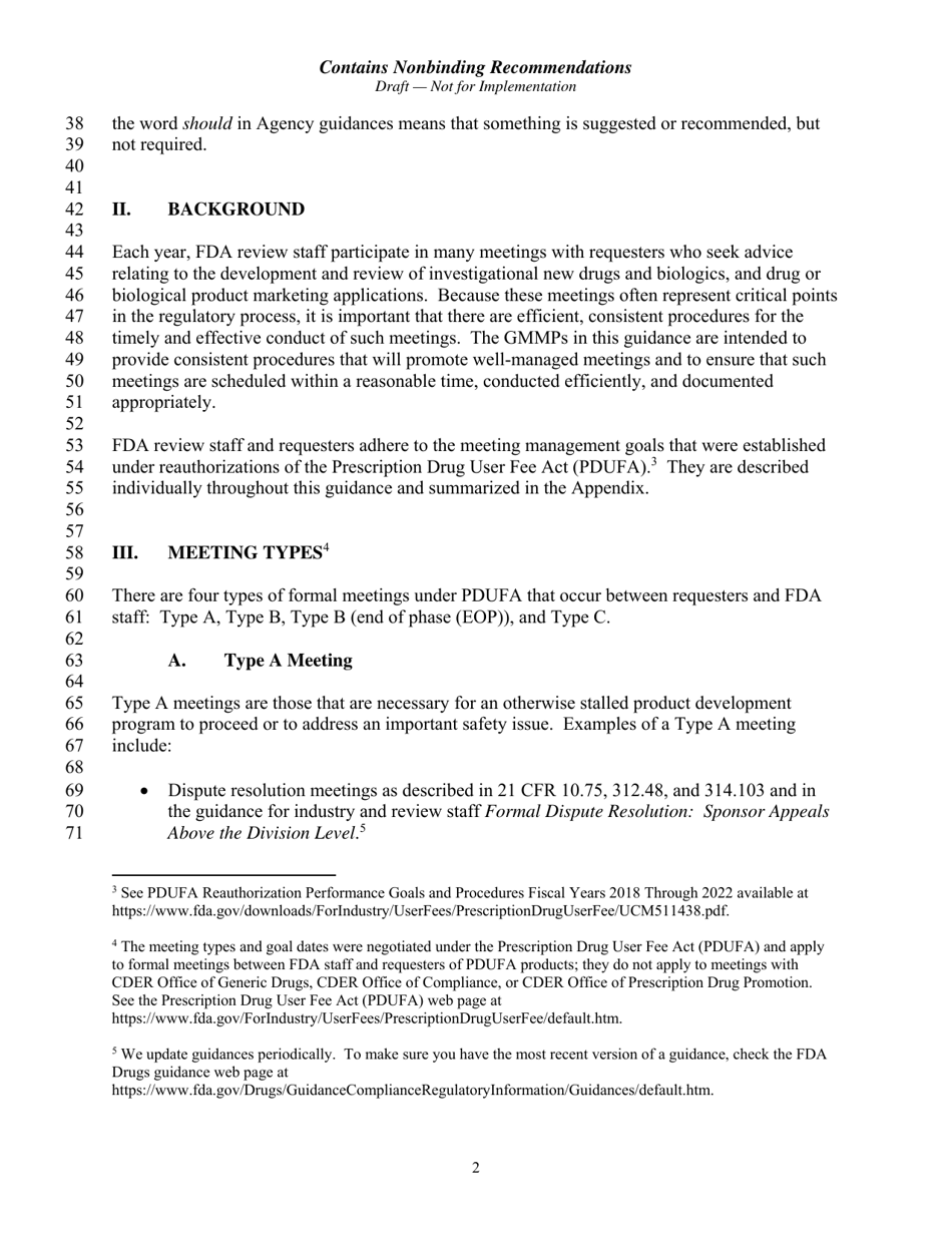 Formal Meetings Between The FDA And Sponsors Or Applicants Of Pdufa ...