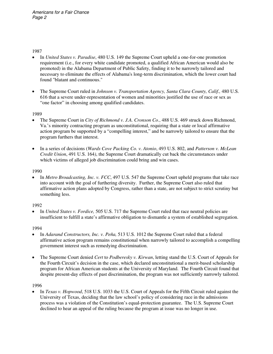 Affirmative Action Fact Sheets - Americans for a Fair Chance, Page 10