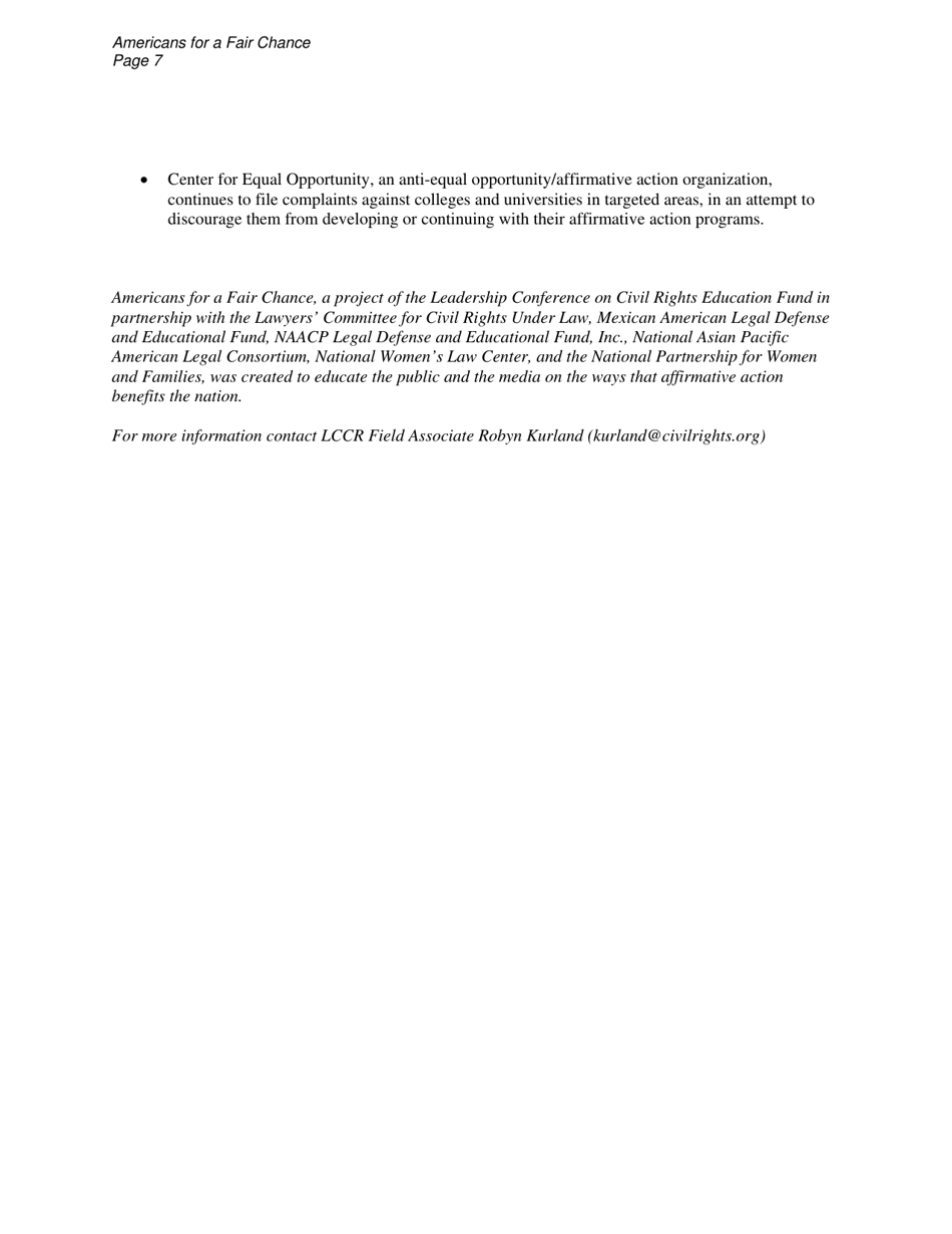 Affirmative Action Fact Sheets - Americans for a Fair Chance, Page 18