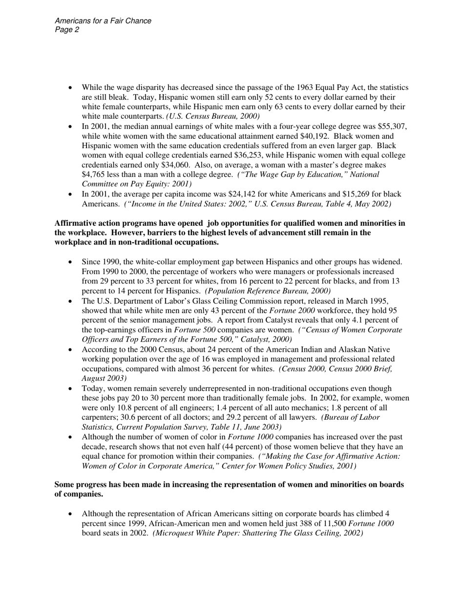 Affirmative Action Fact Sheets - Americans for a Fair Chance, Page 20