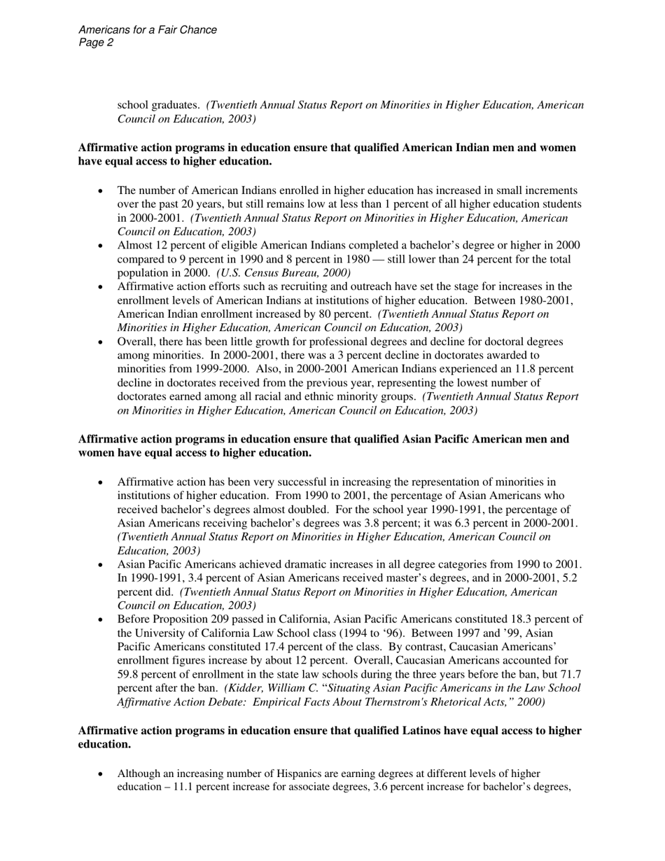 Affirmative Action Fact Sheets - Americans for a Fair Chance, Page 23