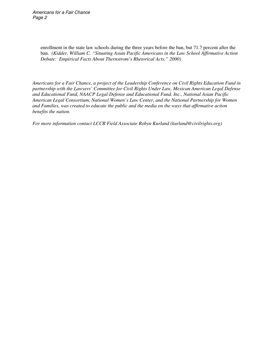 Affirmative Action Fact Sheets - Americans for a Fair Chance, Page 31