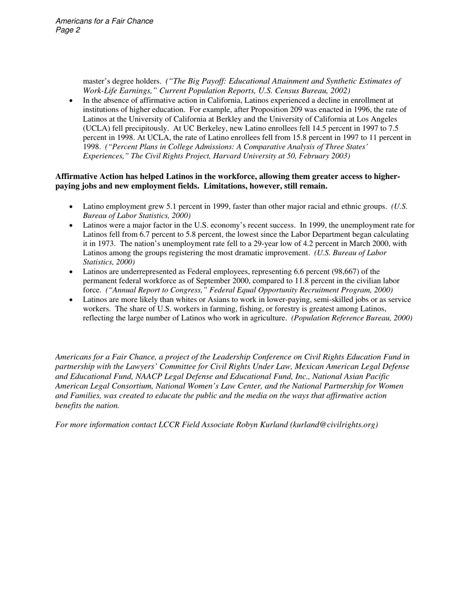 Affirmative Action Fact Sheets - Americans for a Fair Chance, Page 33