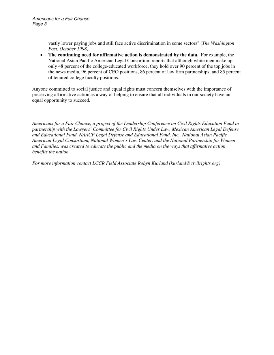 Affirmative Action Fact Sheets - Americans for a Fair Chance, Page 5