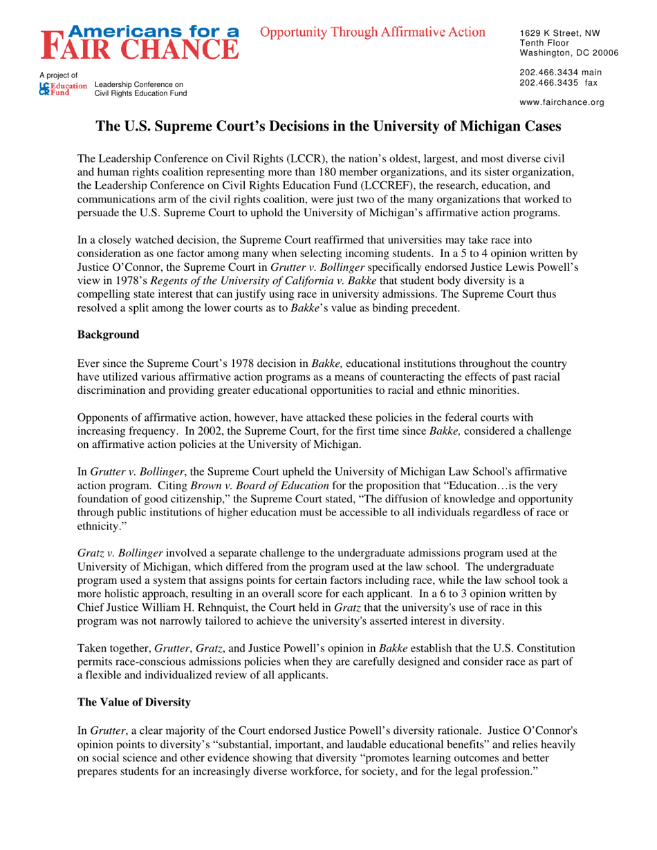 Affirmative Action Fact Sheets - Americans for a Fair Chance, Page 6