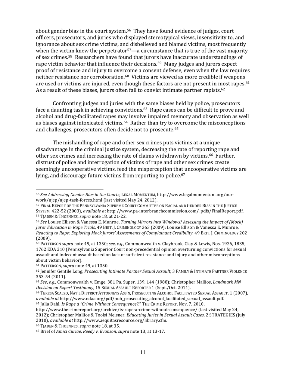 Rape and Sexual Assault in the Legal System - Carol E. Tracy, Terry L. Fromson, Womens Law Project Jennifer Gentile Long, Charlene Whitman, Aequitas, Page 11