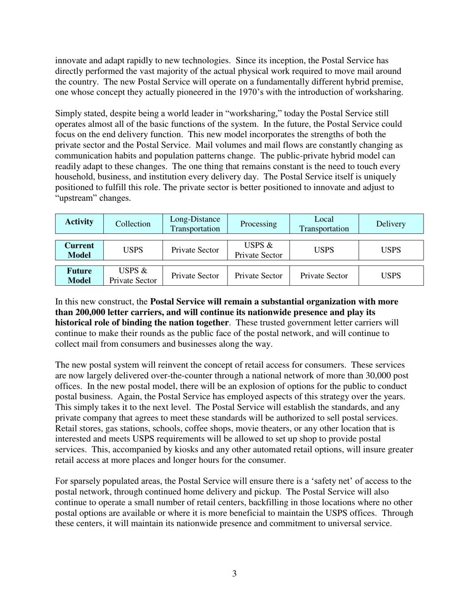 Restructuring the U.S. Postal Service - the Case for a Hybrid Public-Private Partnership, Page 5