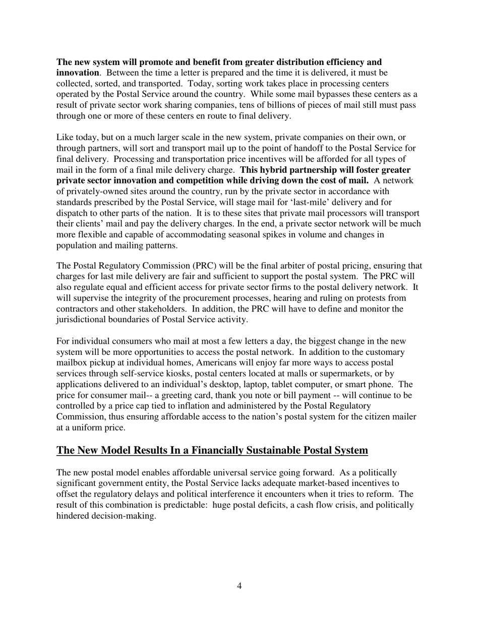 Restructuring the U.S. Postal Service - the Case for a Hybrid Public-Private Partnership, Page 6
