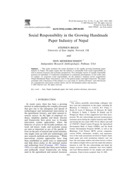 Document preview: Social Responsibility in the Growing Handmade Paper Industry of Nepal - Elsevier