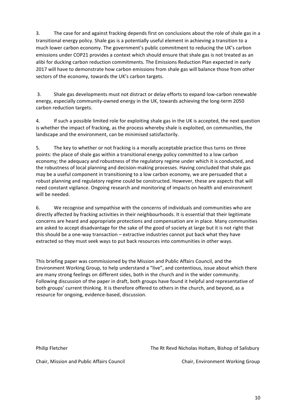 Shale Gas and Fracking - Mission and Public Affairs Council, Environment Working Group of the Church of England, Page 10