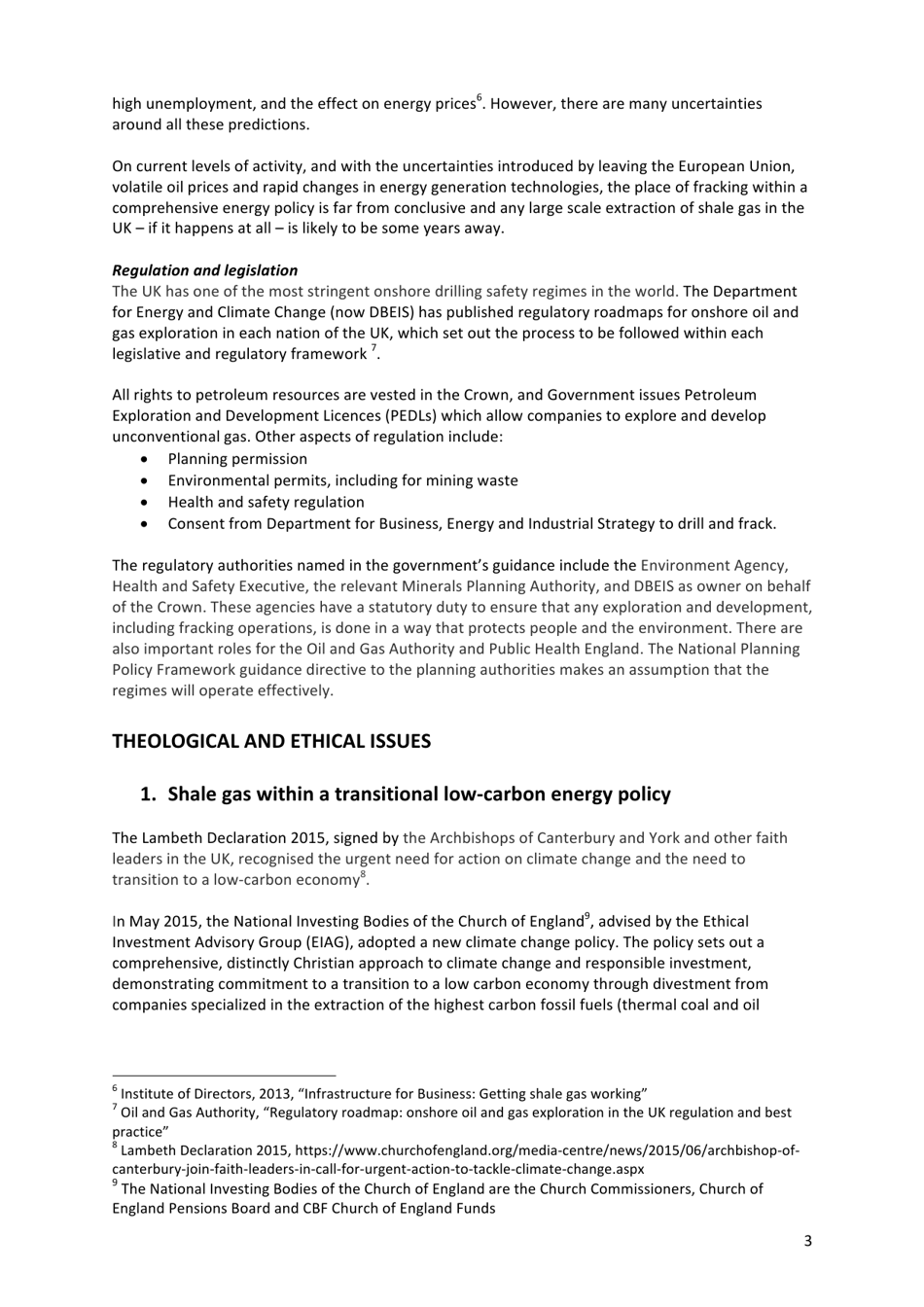 Shale Gas and Fracking - Mission and Public Affairs Council, Environment Working Group of the Church of England, Page 3