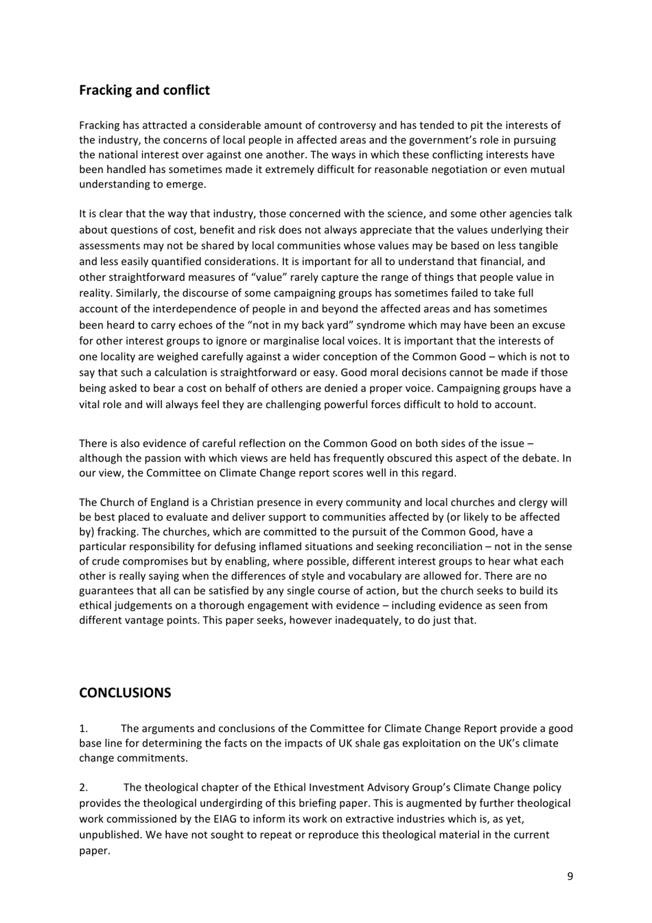 Shale Gas and Fracking - Mission and Public Affairs Council, Environment Working Group of the Church of England, Page 9