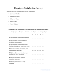 Document preview: Employee Satisfaction Survey Template