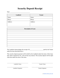 security deposit receipt template download printable pdf templateroller