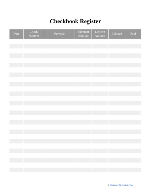 checkbook balance sheet