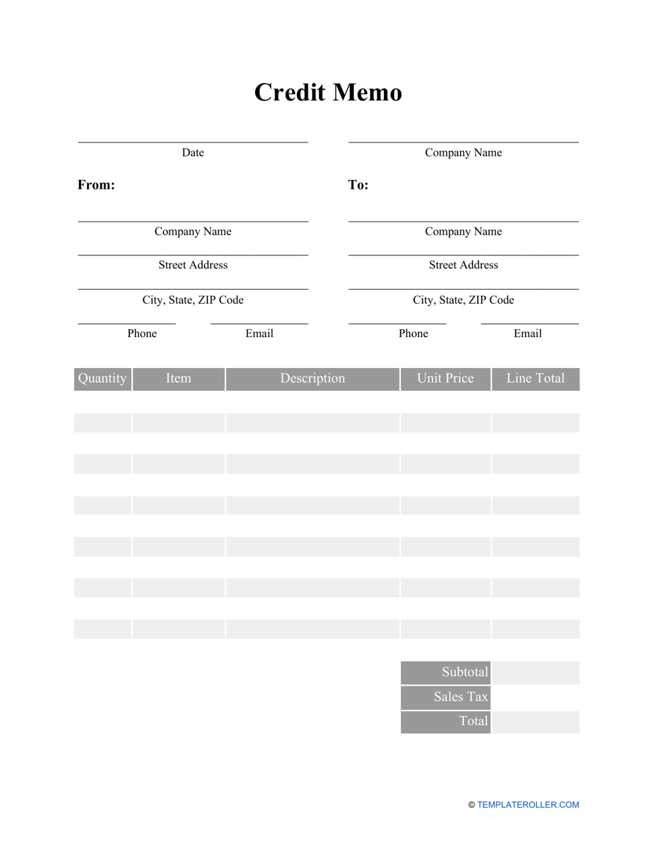 credit memo journal entry