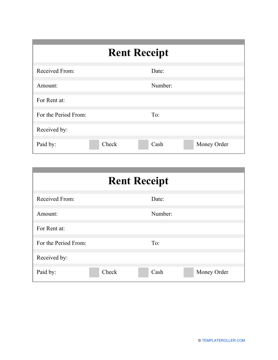 Rent Receipt Template, Page 1