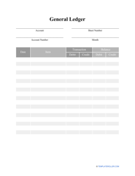 Document preview: General Ledger Template