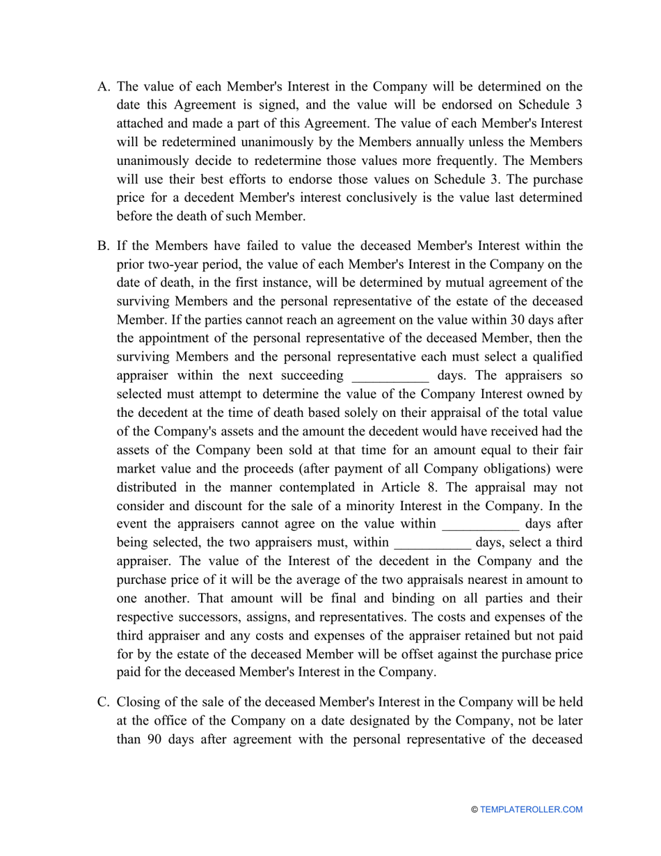 Limited Liability Company (LLC) Operating Agreement Template, Page 7
