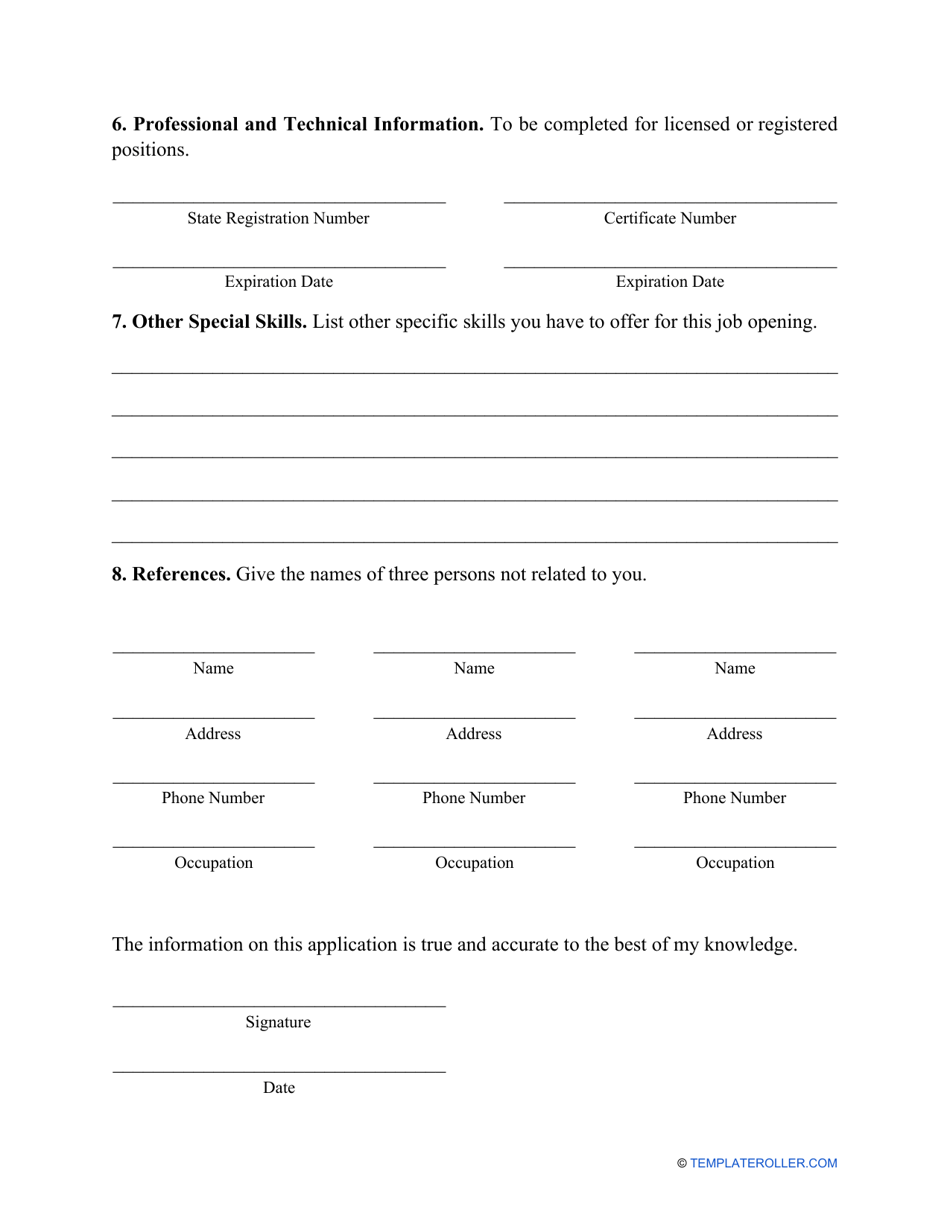 Job Application Template, Page 5