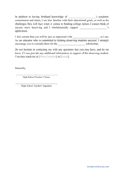 &quot;Letter of Recommendation for Scholarship Template&quot;, Page 2