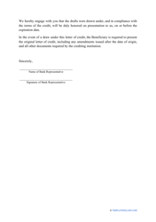 Letter of Credit Template, Page 2