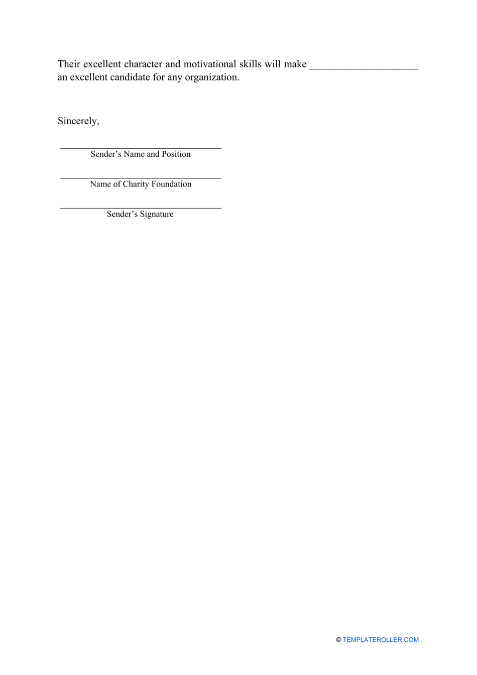 Letter of Recommendation for Volunteer Template Download Printable PDF ...