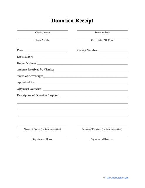 Donation Receipt Template - Fill Out, Sign Online and Download PDF ...